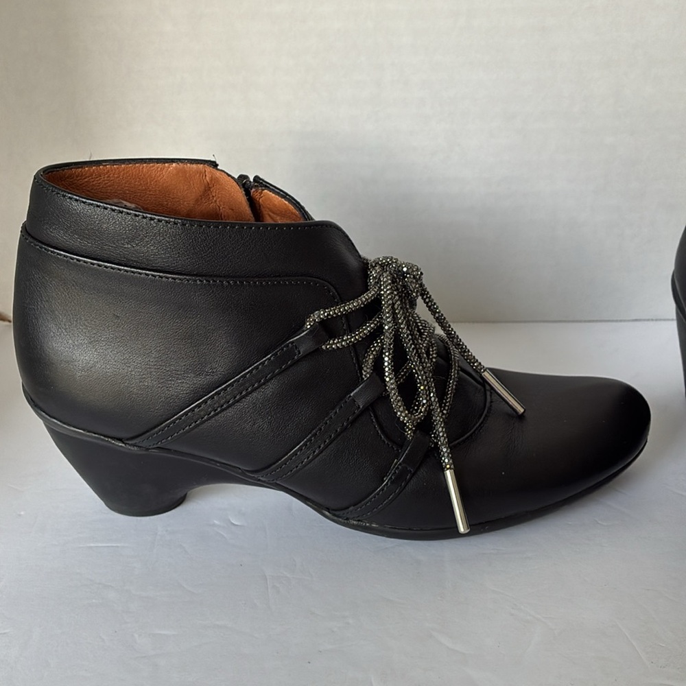 Leather Ankle Booties Replaceable Sparkle Shoelac… - image 5